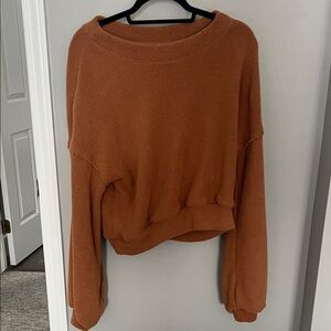 Free People beach Women's terry cloth Sweater in Brown/ rust